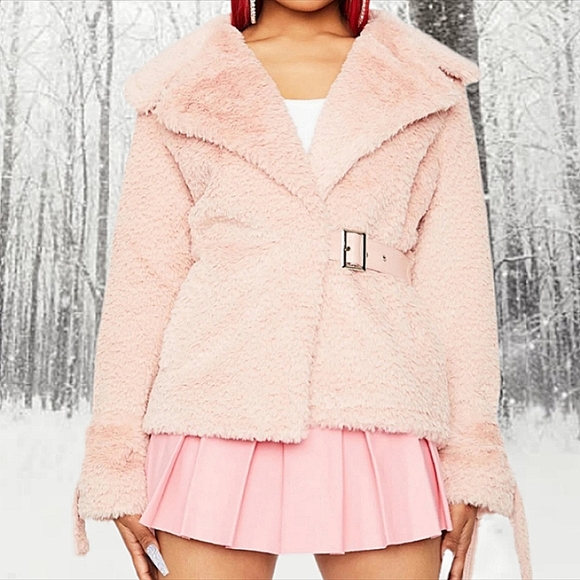 Blush Sherpa Coat - Picture 4 of 9